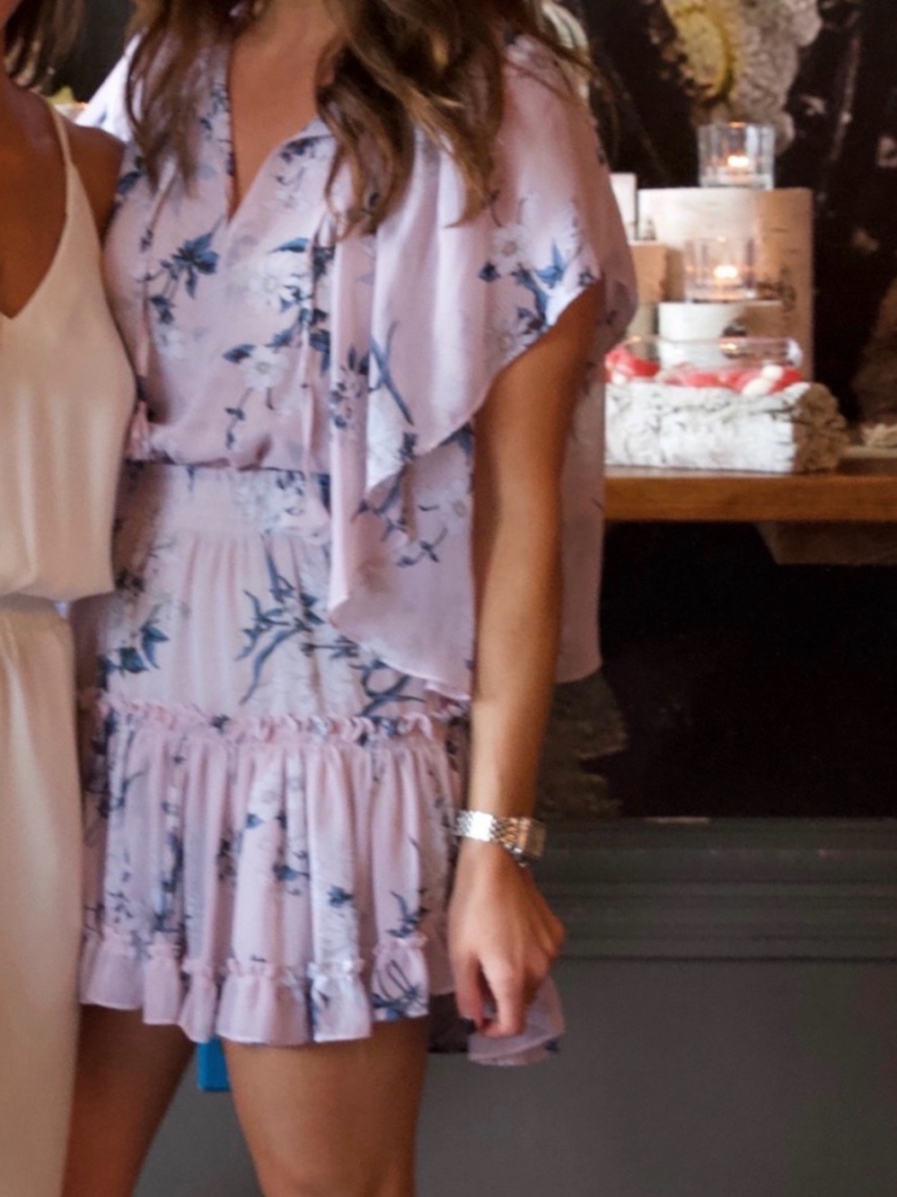 Miss Los Angeles Ruffle Tiered Mini Dress in Light Lilac